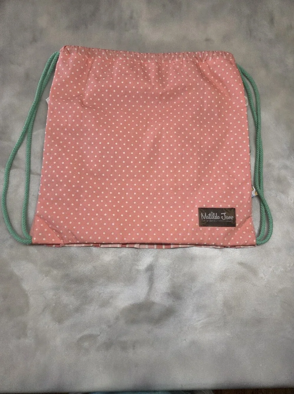 Matilda Jane Dream Chasers Floral Ruffle Drawstring Backpack - Pink & Mint